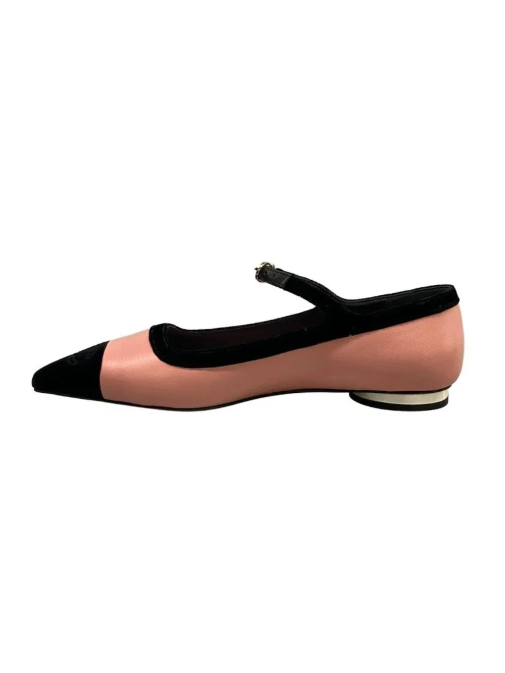 Chanel Flat Shoes 1 2C Mary Jane Light Pink CC Logo Lambskin 37